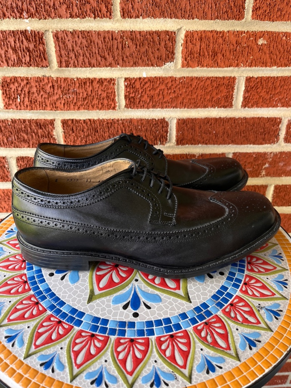 Hitchcock Wingtip Oxford Men’s 11 E Wide Black Leather Dress Shoes NEW